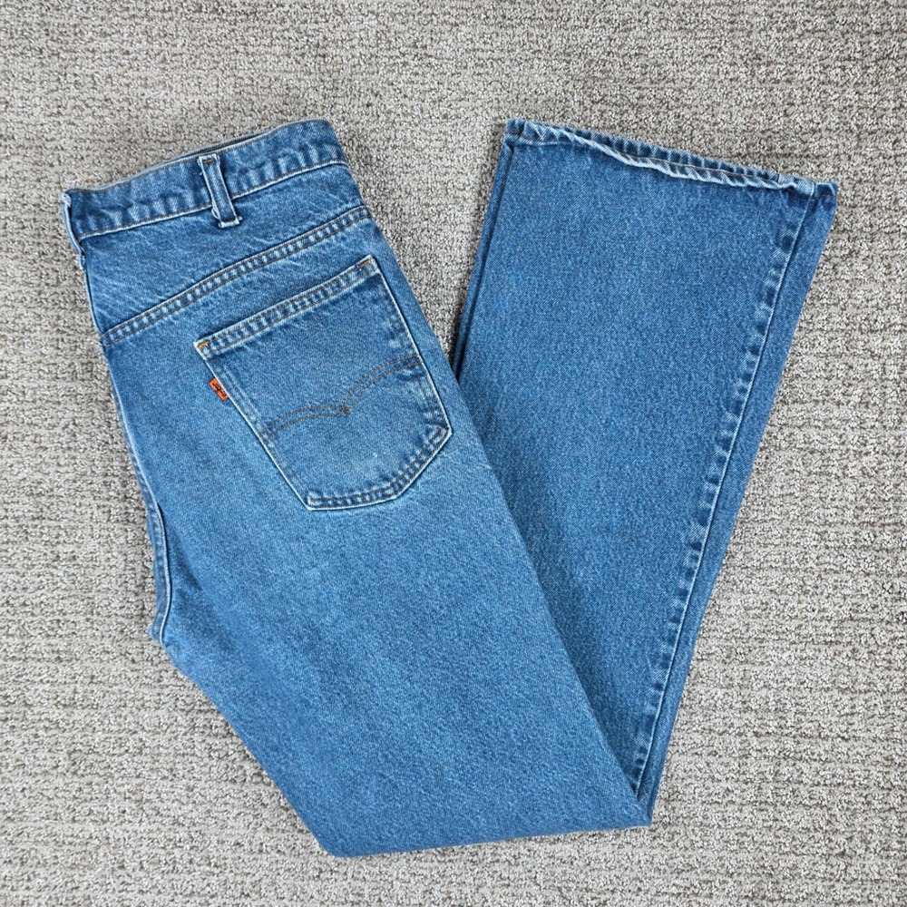 Levis Vintage 80s 1983 517 Orange Tab Jeans Mens Blue Denim Bootcut 34x34